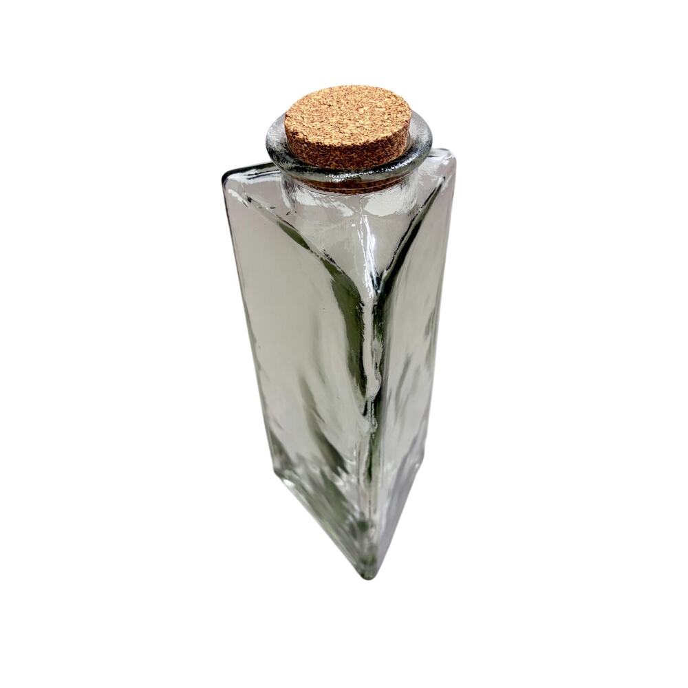 VTG Triangle Apothecary Canister + Cork Lid - 10 inch - for Pasta, Beans, Decor